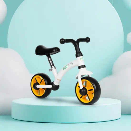 Melns līdzsvara velosipēds, EVA riteņi, regulējams sēdeklis Velosipēdi ECOTOYS