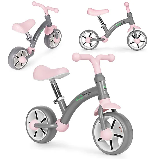 Bērnu pelēkais līdzsvara velosipēds Velosipēdi ECOTOYS