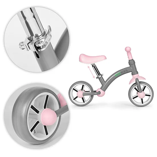 Bērnu pelēkais līdzsvara velosipēds Velosipēdi ECOTOYS