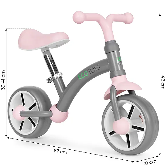 Bērnu pelēkais līdzsvara velosipēds Velosipēdi ECOTOYS
