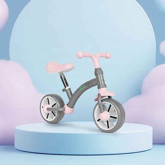 Bērnu pelēkais līdzsvara velosipēds Velosipēdi ECOTOYS