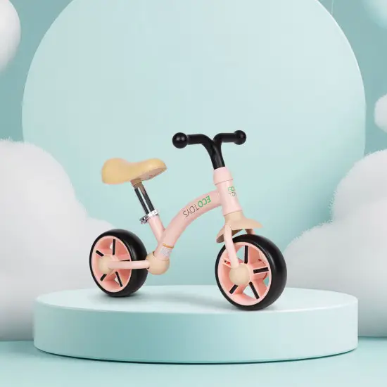 Bērnu rozā līdzsvara velosipēds Velosipēdi ECOTOYS