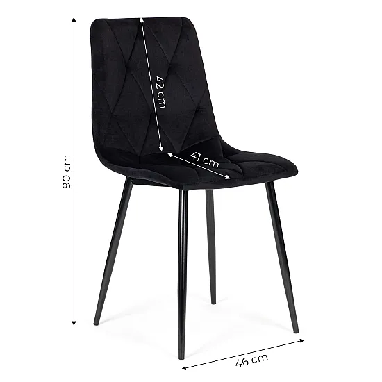 Melns 4 krēslu komplekts ēdamistabai un viesistabai Krēsli un krēsli ModernHome