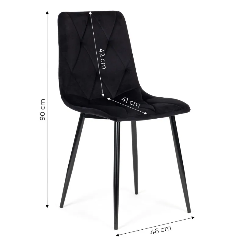 Melns 4 krēslu komplekts ēdamistabai un viesistabai Krēsli un krēsli ModernHome