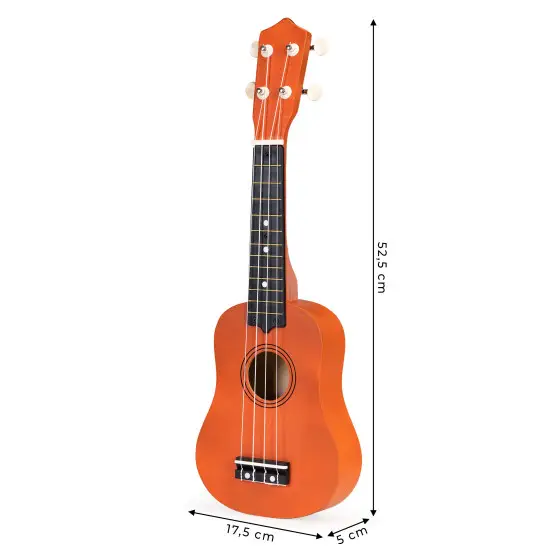 Koka ukulele bērniem, 4 neilona stīgas, ražotājs Mūzikas instrumentai ECOTOYS