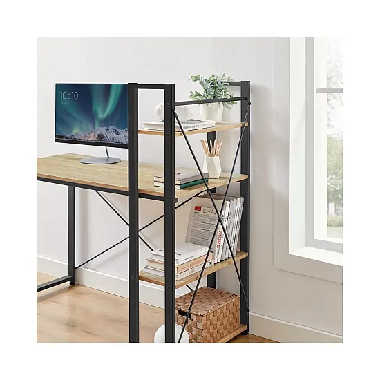 Modern computer desk with shelves