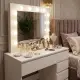 Tualetes galdiņš ar spoguli un LED apgaismojumu + taburete ModernHome