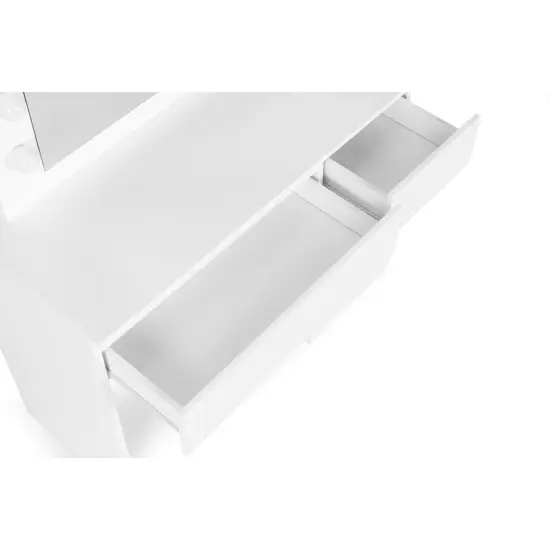 Tualetes galdiņš ar spoguli un LED apgaismojumu + taburete ModernHome