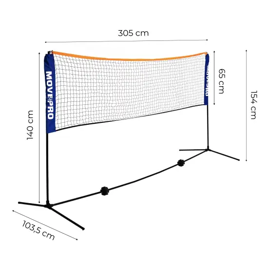 Salokāms tīkls 3-in-1 305 x 140 cm MOVEPRO