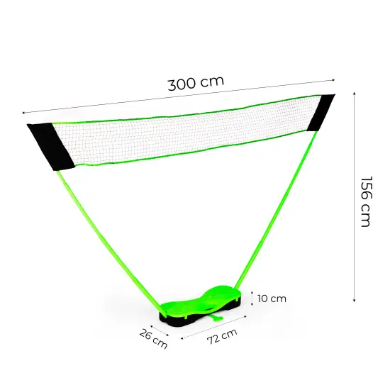 Badmintona komplekts ar saliekamo tīklu 300 x 156 cm MOVEPRO