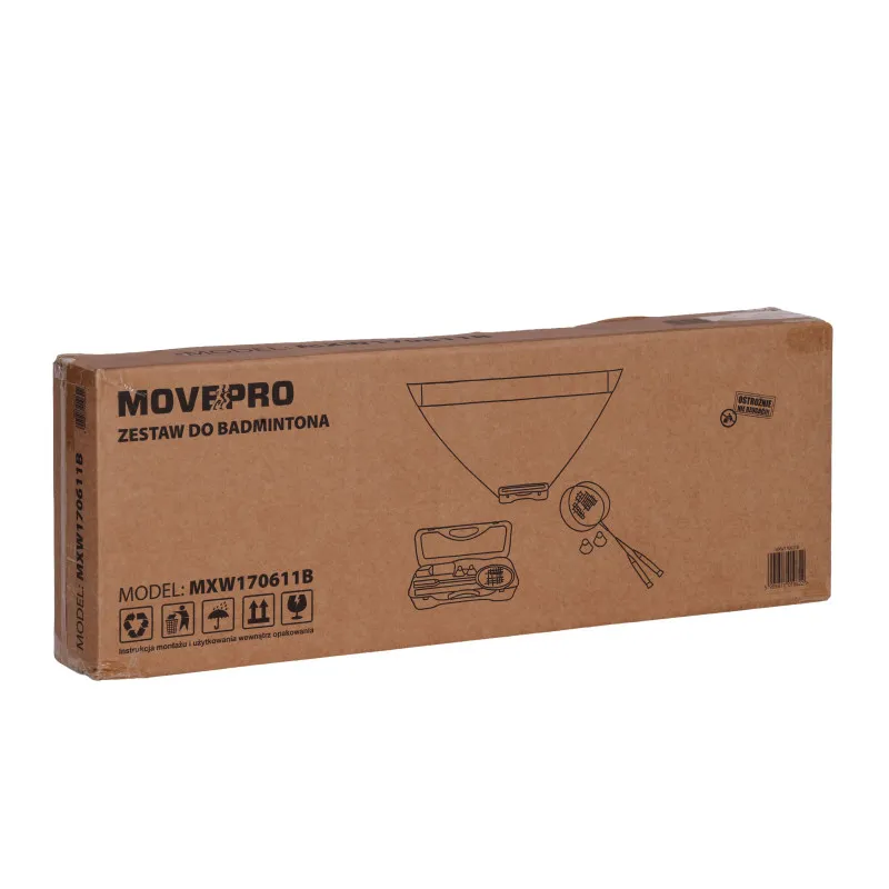 Badmintona komplekts ar saliekamo tīklu 300 x 156 cm MOVEPRO