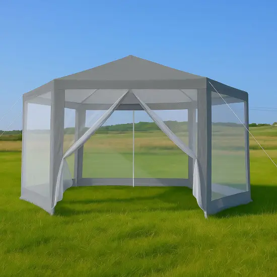 Pelēka dārza telts 2x2x2 m ar moskītu tīklu MultiGarden