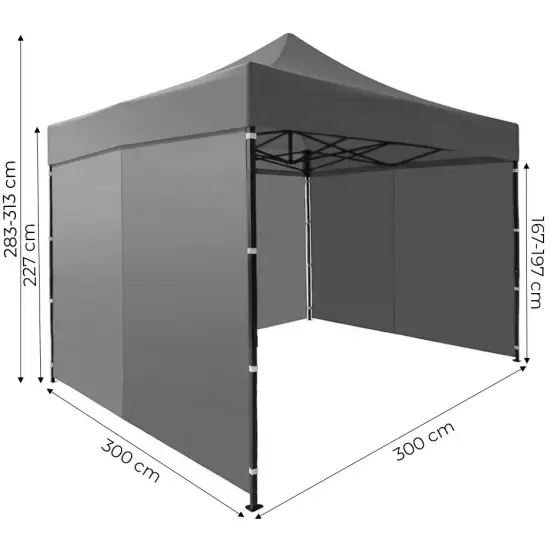 Automātiskā dārza telts 3x3 m pelēka MultiGarden