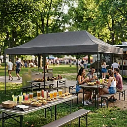 Automātiski montējama dārza lapene 3×6 m pelēka MultiGarden
