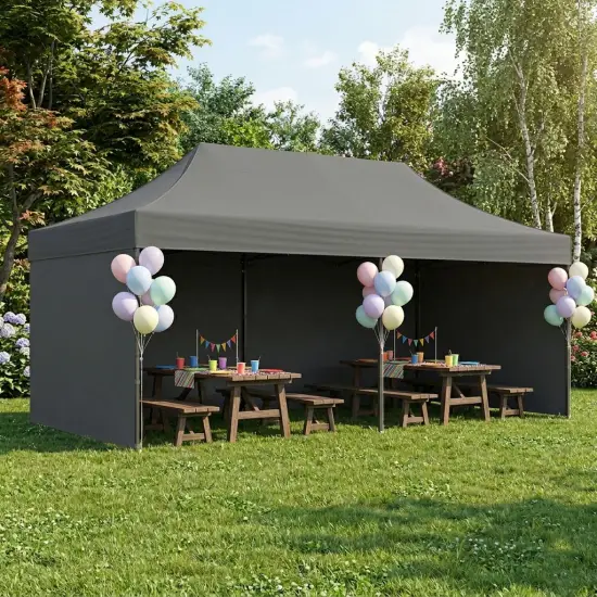 Automātiski montējama dārza lapene 3×6 m pelēka MultiGarden