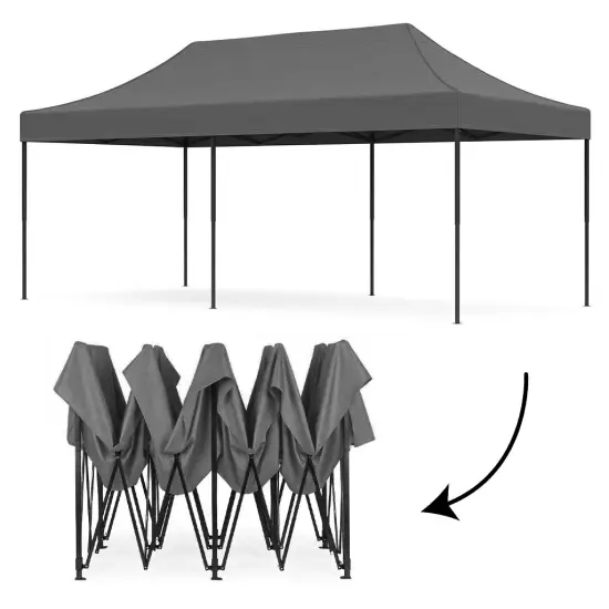 Automātiski montējama dārza lapene 3×6 m pelēka MultiGarden