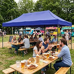 Automātiski montējama dārza lapene 3×6 m zila MultiGarden