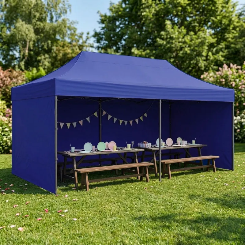 Automātiski montējama dārza lapene 3×6 m zila MultiGarden
