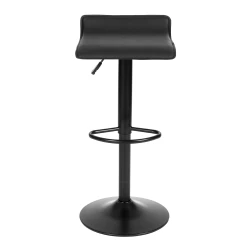 Pagriežams melns bāra krēsls no ekoloģiskās ādas