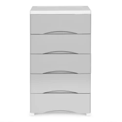 5 plauktu pelēka kumode