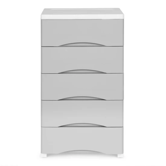 5 plauktu pelēka kumode Bērnu mēbeles ModernHome