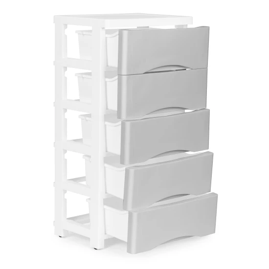 5 plauktu pelēka kumode Bērnu mēbeles ModernHome