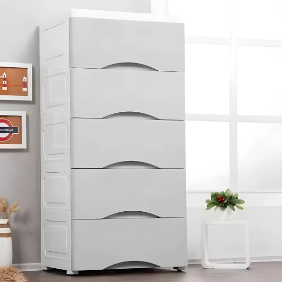 5 plauktu pelēka kumode Bērnu mēbeles ModernHome