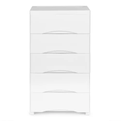 5 plauktu balta kumode