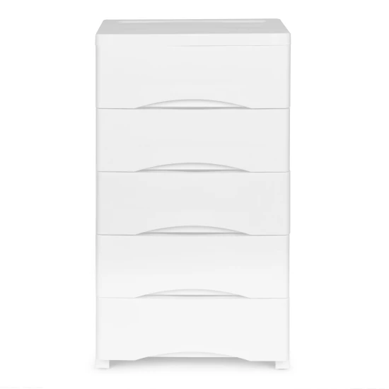 5 plauktu balta kumode Bērnu mēbeles ModernHome