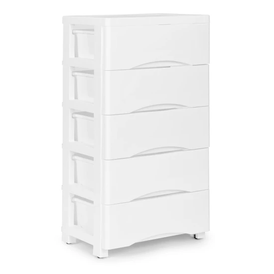 5 plauktu balta kumode Bērnu mēbeles ModernHome