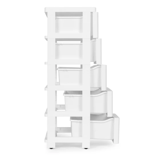 5 plauktu balta kumode Bērnu mēbeles ModernHome