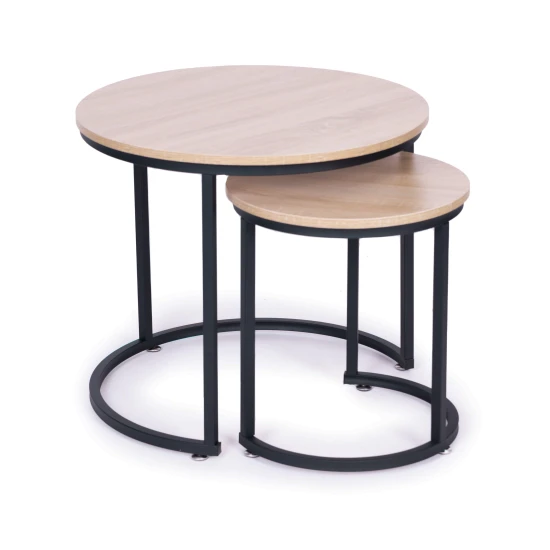 Set of 2 coffee tables round loft design ModernHome