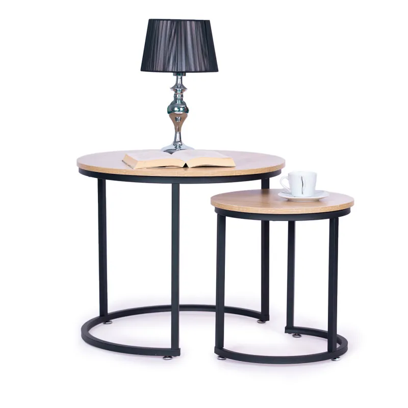 Set of 2 coffee tables round loft design ModernHome