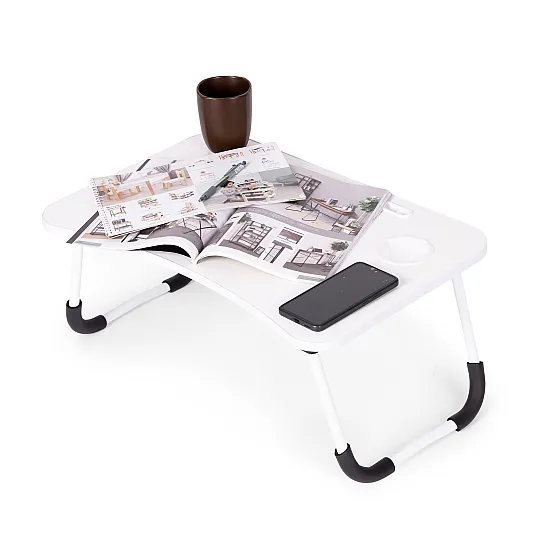 Salokāms balts klēpjdatora statīvs 60 x 40 cm ModernHome