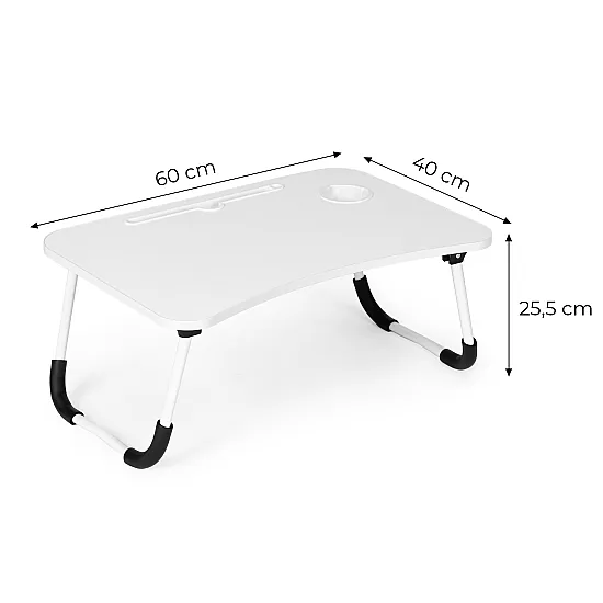 Salokāms balts klēpjdatora statīvs 60 x 40 cm ModernHome