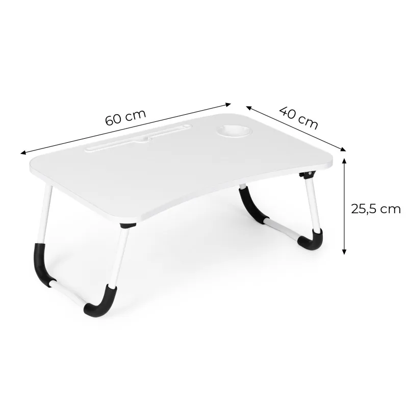 Salokāms balts klēpjdatora statīvs 60 x 40 cm ModernHome