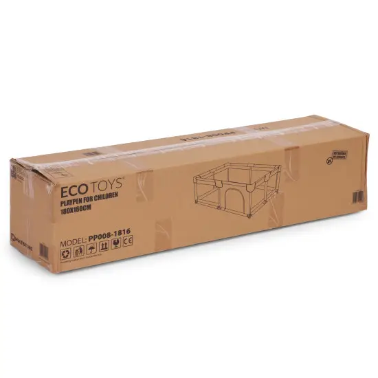 Pelēka bērnu rotaļu nožogojuma ar bumbiņām, 140x200 cm Aizsargbarjeras ECOTOYS