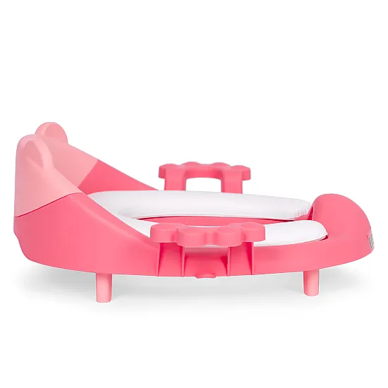 Bērniem paredzēts tualetes sēdekļa vāciņš ar rokturiņiem, mīkstu polsterējumu, rozā krāsā, „ECOTOYS“