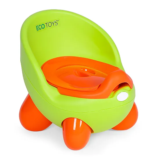 ECOTOYS Zaļā tualete bērniem ar noņemamu oderējumu