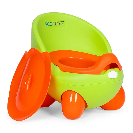 ECOTOYS Zaļā tualete bērniem ar noņemamu oderējumu