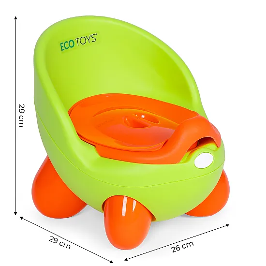 ECOTOYS Zaļā tualete bērniem ar noņemamu oderējumu