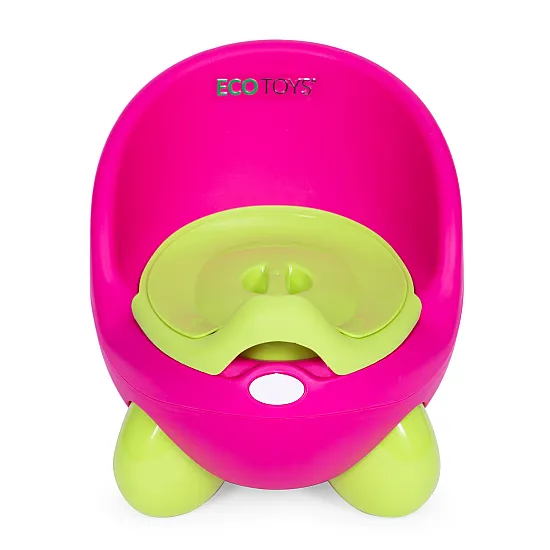 Bērnu tualete ar noņemamu oderi rozā un zaļā krāsā ECOTOYS