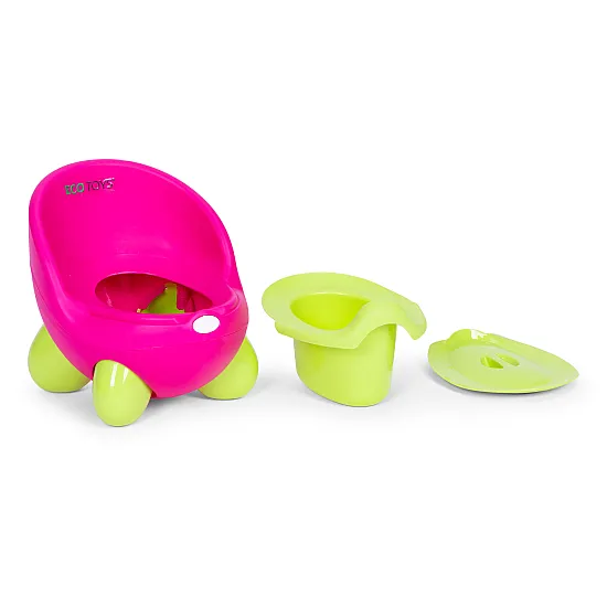 Bērnu tualete ar noņemamu oderi rozā un zaļā krāsā ECOTOYS