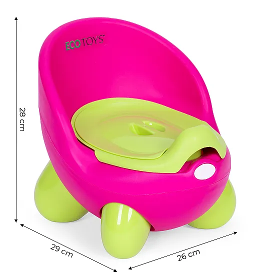 Bērnu tualete ar noņemamu oderi rozā un zaļā krāsā ECOTOYS