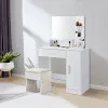 Balts tualetes galdiņš ar spoguli „ModernHome“