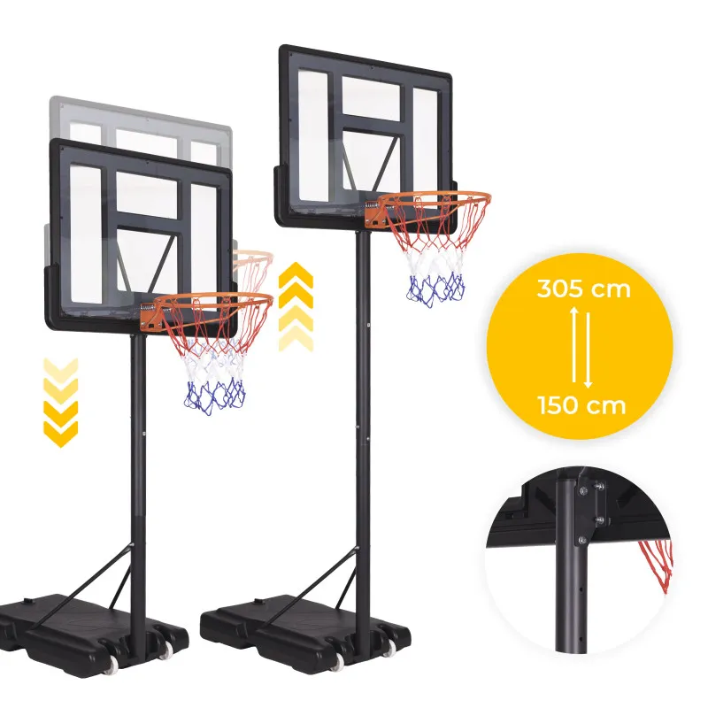 MOVEPRO regulējams basketbola stends 305 cm augstumā