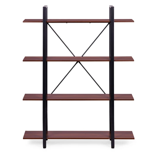 Plaukts ar metāla rāmi dzīvojamajai istabai vai birojam, 4 plaukti Plaukti ModernHome