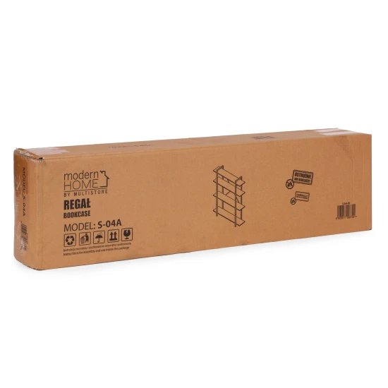 Plaukts ar metāla rāmi dzīvojamajai istabai vai birojam, 4 plaukti Plaukti ModernHome