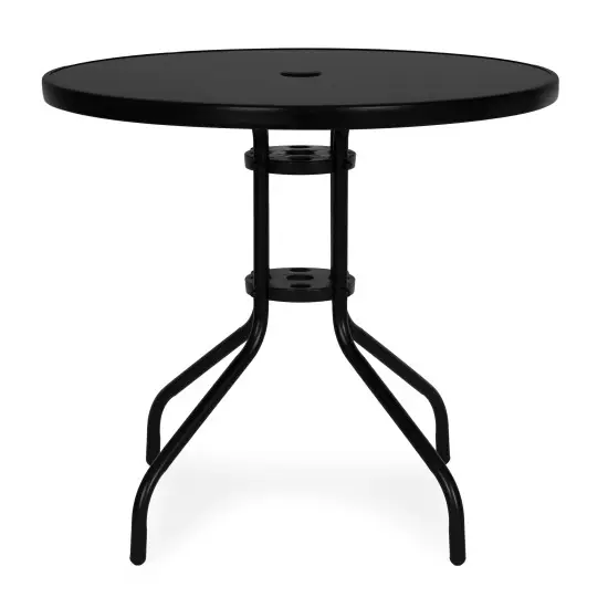 Apļveida melns galds, 80 cm