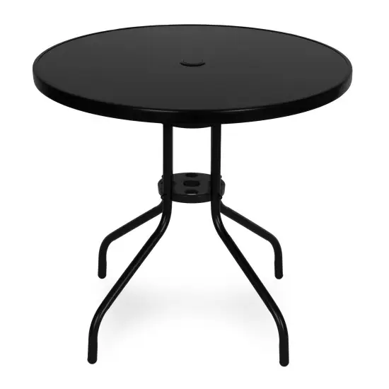 Apļveida melns galds, 80 cm